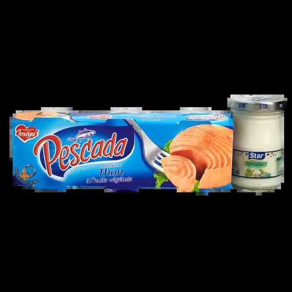Thon à l'huile végétable 3x 80g Pesacda + Mayonnaise  90g Star