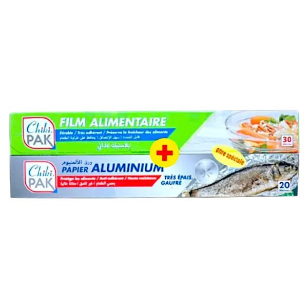Papier aluminium 20m + film alimentaire 30m - CHIKI PAK